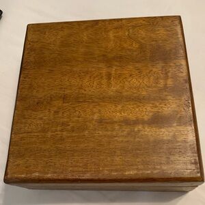 Square Wood Vintage Keepsake Trinket Jewelry Box for Documents,Momentos